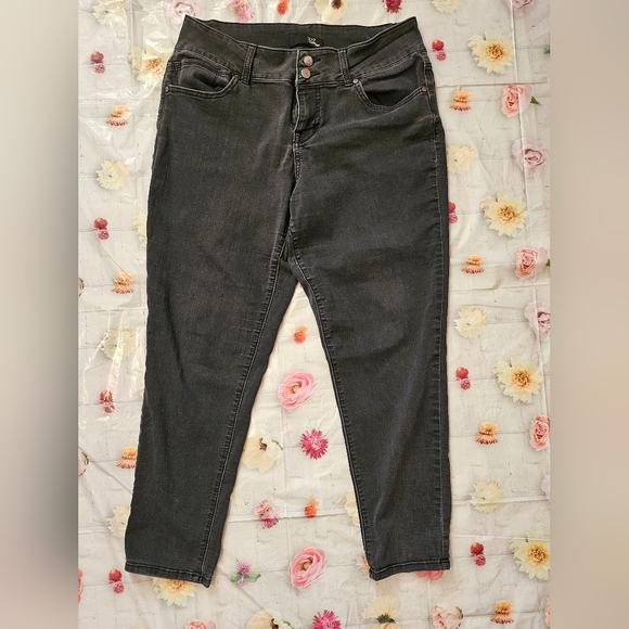 1822 Denim Denim - 1822 'Butter' Denim - Charcoal Black Two Buttoned Jeans- Size 14